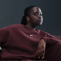 Nike Sportswear Phoenix Fleece жіноча оверсайз Crew-Neck світшот (великі розміри) колір червоний