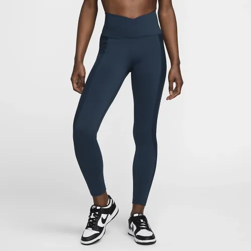 Nike One Wrap женская С высокой Талией 7/8 лосины синий