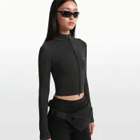NikeSKIMS Ribbed Seamless женская Cropped Full-Zip Куртка цвет черный