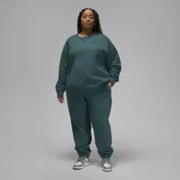 Nike Jordan Flight Fleece женская Crew-Neck свитшот (большие размеры) цвет зеленый