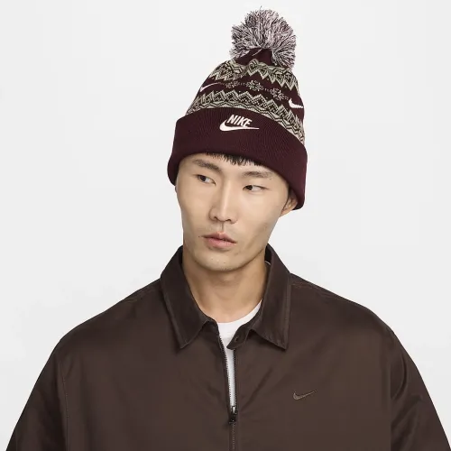 Nike Peak Fair Isle Beanie колір червоний