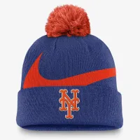 New York Mets Peak чоловічі Nike MLB Cuffed Pom Beanie блакитний