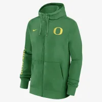 Oregon Ducks Sideline Team Issue мужские Nike College Full-Zip Толстовка с капюшоном цвет зеленый