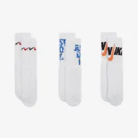 Nike Graphic Dri-FIT Crew носки (3 пары) Little детские носки цвет белый