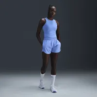 Nike One Fitted женская Dri-FIT Cropped Tank Top синий