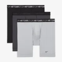 Nike Dri-FIT Ultra Stretch Micro чоловічі Long Boxer Brief (3 пари) колір сірий