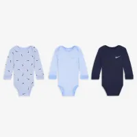 Nike Baby Essentials Baby (0-9M) Long Sleeve Bodysuits (3 Pack) синий