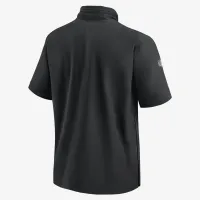New York Jets Sideline Coach чоловічі Nike NFL 1/2-Zip Short-Sleeve Hooded Куртка колір чорний