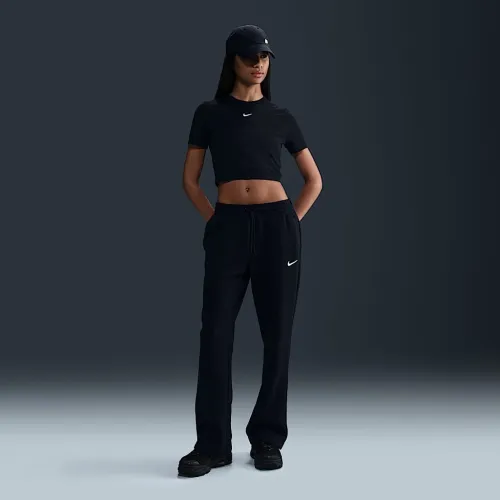Nike Sportswear Phoenix Fleece жіноча Mid-Rise Open-Hem Pants колір чорний