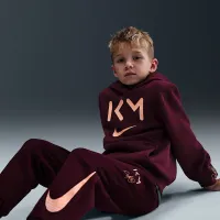 Nike Kylian Mbappé Little Kids 'Fleece Pullover Толстовка с капюшоном and Pants набор цвет красный