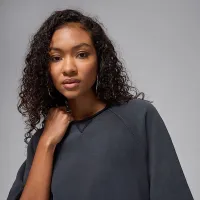 Nike Jordan Flight Fleece жіноча оверсайз Short-Sleeve French Terry Top колір чорний