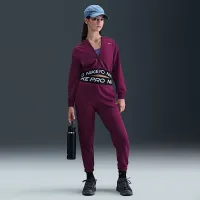 Nike Pro Fleece Big дитячі (Girls') Dri-FIT Full-Zip Толстовка з капюшоном колір червоний