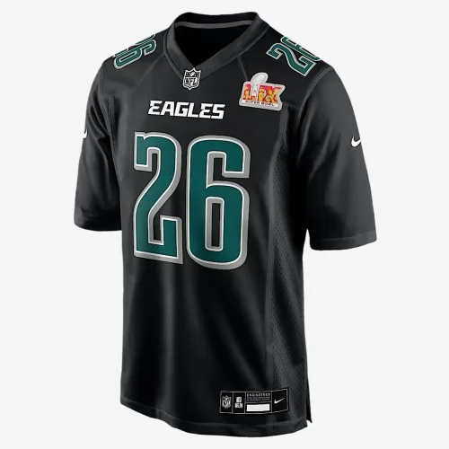 Saquon Barkley Philadelphia Eagles Super Bowl LIX мужские Nike NFL Game Fashion Jersey цвет черный