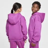 Nike Sportswear Club Fleece Big детские оверсайз Full-Zip Толстовка с капюшоном цвет фиолетовый