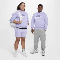 Nike Sportswear Club Fleece Big детские Толстовка с капюшоном (Extended Size) цвет фиолетовый
