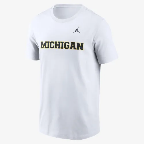 Nike Michigan Wolverines Primetime Wordmark мужские Jordan College футболка цвет белый
