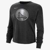 Golden State Warriors Courtside женская Nike NBA Shine Boxy Long-Sleeve футболка цвет черный