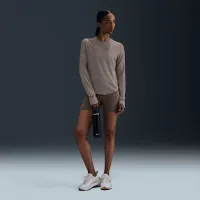 Nike Swift жіноча Dri-FIT UV Long-Sleeve Crew-Neck Running Top колір коричневий