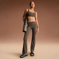 NikeSKIMS Matte женская С высокой Талией Slim Flaцвет красный лосины цвет коричневый