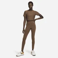 Nike Air женская С высокой Талией Printed лосины цвет коричневый
