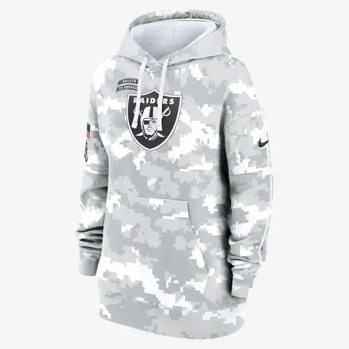 Las Vegas Raiders Salute to Service Primary Edge Club женская Nike NFL Pullover Толстовка с капюшоном цвет белый