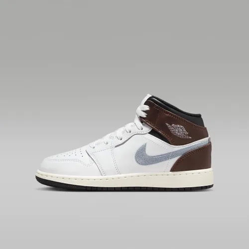Nike Air Jordan 1 Mid SE Big дитячі Кросівки колір білий
