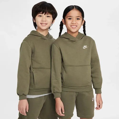 Nike Sportswear Club Fleece Big дитячі Pullover Толстовка з капюшоном колір зелений