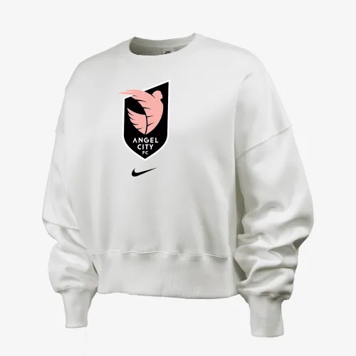 Angel City FC Phoenix Fleece женская Nike NWSL Crew-Neck свитшот цвет белый