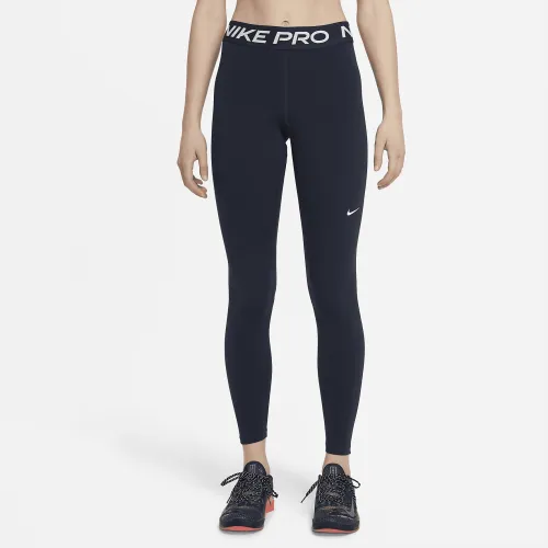Nike Pro женская Mid-Rise Mesh-Paneled лосины синий