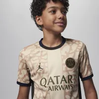 Nike Paris Saint-Germain 2023/24 Stadium Fourth Big детские Jordan Dri-FIT Soccer Replica Jersey цвет коричневый