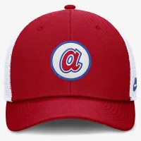 Atlanta Braves Cooperstown Rise мужские Nike Dri-FIT MLB Trucker Adjustable Hat цвет красный