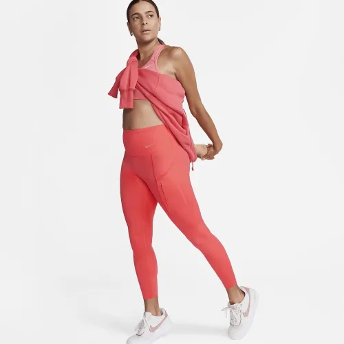 Nike Go жіноча Firm-Support З високою талією 7/8 лосіни з кишенямиколір червоний