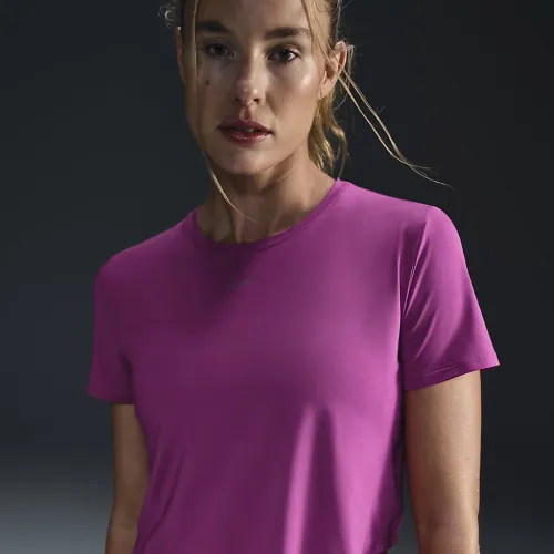 Nike One Classic жіноча Dri-FIT Short-Sleeve Cropped Top колір фіолетовий