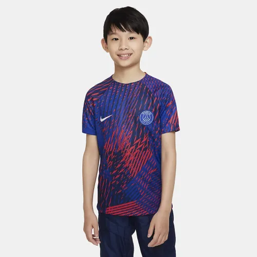 Paris Saint-Germain Big дитячі Nike Dri-FIT Pre-Match Soccer Top блакитний