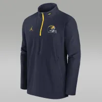 Michigan Wolverines Sideline Coach мужские Nike College 1/2-Zip Hooded Куртка синий