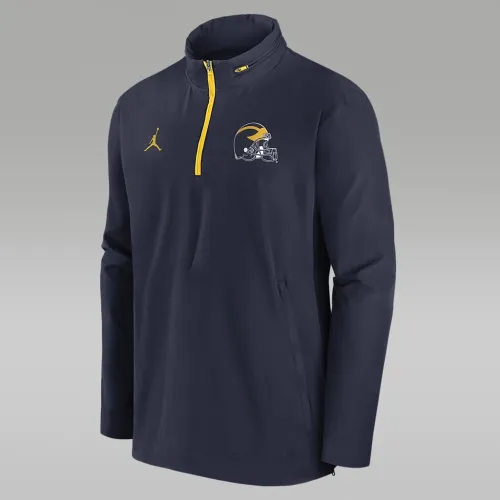 Michigan Wolverines Sideline Coach чоловічі Nike College 1/2-Zip Hooded Куртка блакитний