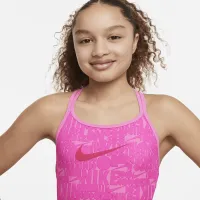 Nike Swim Retro Flow Big детские (Girls') T-Back One-Piece Swimsuit Pink