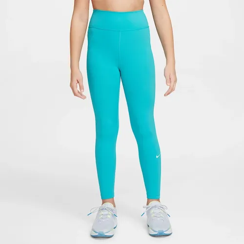 Nike One Big детские (Girls') Dri-FIT С высокой Талией лосины цвет зеленый