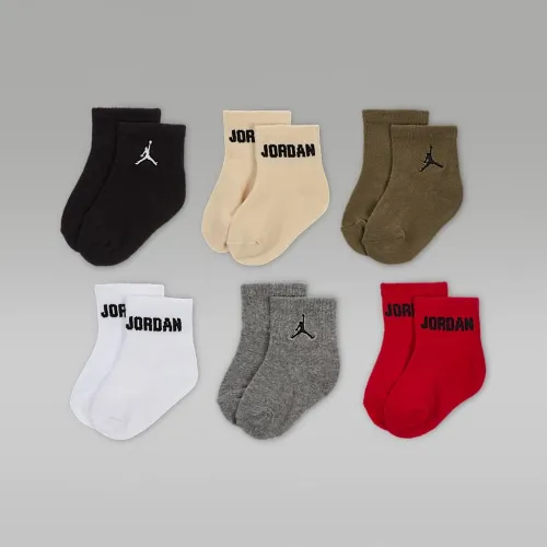 Nike Jordan Everyday Essentials Baby/Toddler Ankle шкарпетки (6 пар) колір червоний