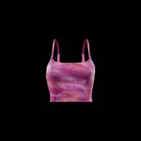 Nike One Convertible жіноча Light-Support Lightly Lined Longline Printed Sports Bra колір фіолетовий
