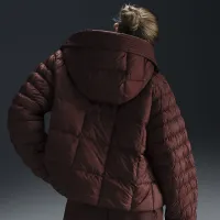 Nike Sportswear Swoosh Puffer PrimaLoft® женская Therma-FIT оверсайз Hooded Куртка цвет коричневый