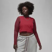 Nike Jordan x Teyana Taylor женская Long-Sleeve Mesh Top цвет красный