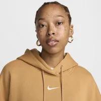 Nike Sportswear Phoenix Fleece женская Over-оверсайз Pullover Толстовка с капюшоном цвет коричневый