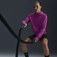 Nike Therma-FIT One женская Pullover Толстовка с капюшоном цвет фиолетовый