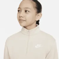 Nike Sportswear Club Fleece Big детские (Girls') 1/2-Zip Long-Sleeve Top цвет коричневый