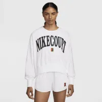 NikeCourt Heritage женская Over-оверсайз Crew-Neck Graphic Tennis свитшот цвет белый