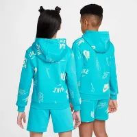 Nike Sportswear Club Big детские French Terry Толстовка с капюшоном цвет зеленый