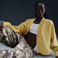 Nike Sportswear Phoenix Fleece женская Over-оверсайз Graphic Cardigan Yellow