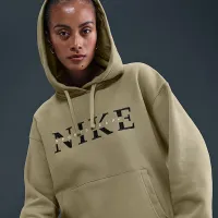 Nike Sportswear Phoenix Fleece женская оверсайз Pullover Толстовка с капюшоном цвет коричневый