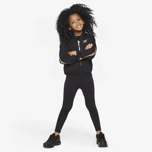 Nike Shine Full-Zip and лосіни комплект Little Kids 2-Piece Толстовка з капюшоном комплект колір чорний